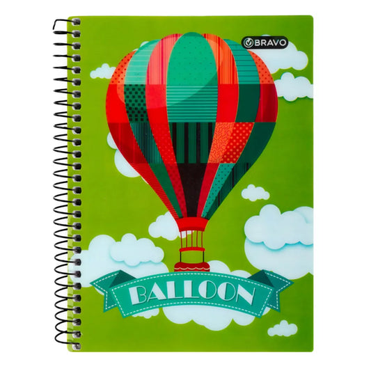 Medium Spiral Notebook - 2 Plastic Covers - Assorted Designs - Pack of 3 - 100 Sheets