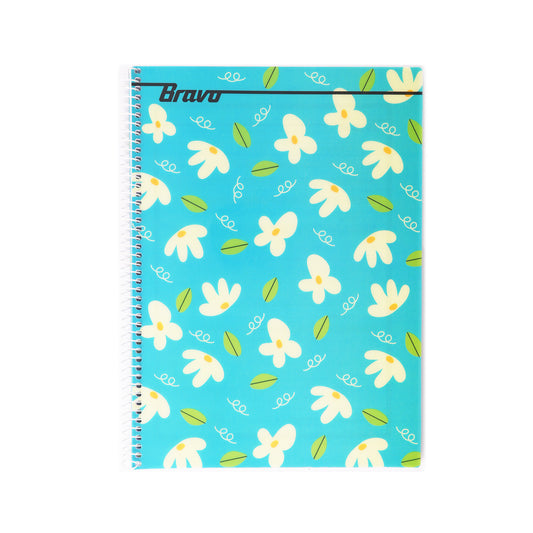 Large Spiral Notebook - 2 Plastic Covers - Assorted Designs - Pack of 3 - 80 Sheets