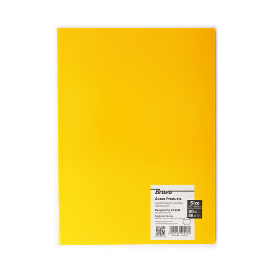 Italian Large Stapled Notebook 80 Sheets lined Plain Colors - Pack of 6 Pcs