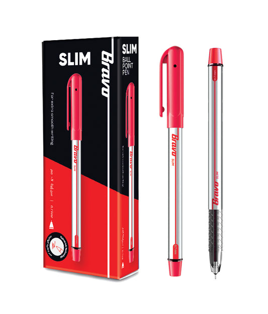 Bravo Slim Ballpoint Pen - (0.7 mm) - Pack of 10
